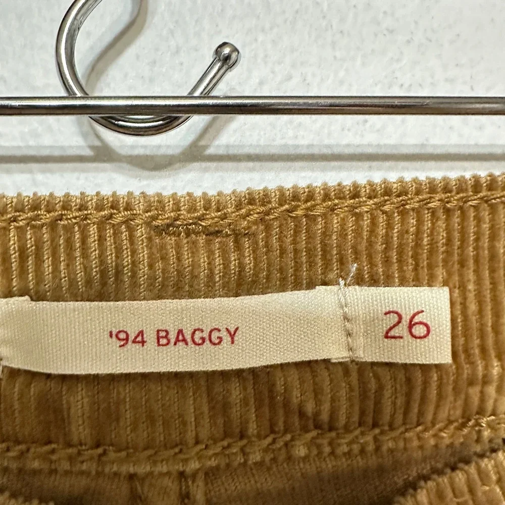 Levis '94 Baggy Corduroy Pants Womens 26x31 High Rise Straight Leg Skater Casual